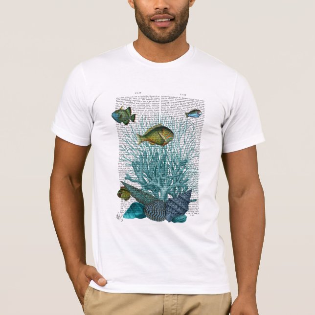 Fish, Blue Shells and Corals T-Shirt (Front)