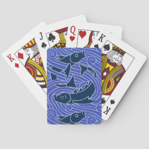 Fish Bold Swimming Ocean Blue Fishing Playing Cards