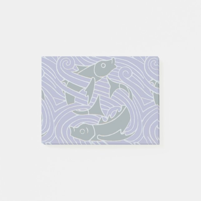 Fish Bold Swimming Ocean Blue Fishing Post-it Notes (Front)