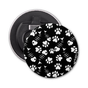 fish bone cat print pattern bottle opener