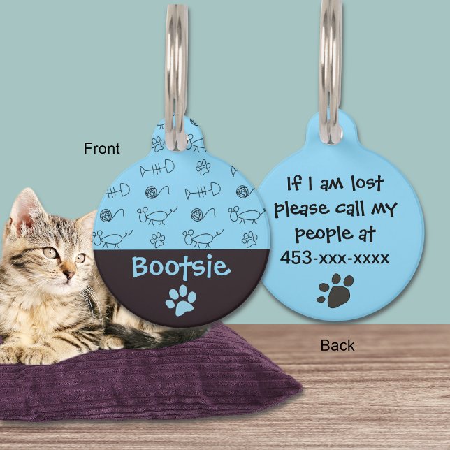 Fish Bones and Mice Cat Pet Tag (Creator Uploaded)