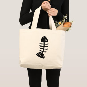 Fish Bones Large Tote Bag