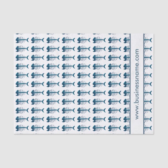Fish Bones Pattern Custom Text Tissue Paper (Front)