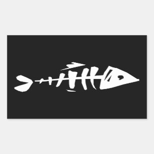 Fish Bones Rectangular Sticker