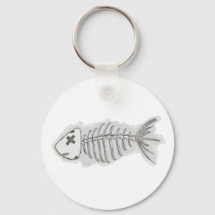 Fish Bones Skeleton Halloween Keychain