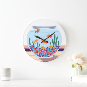 Fish Bowl Large Clock