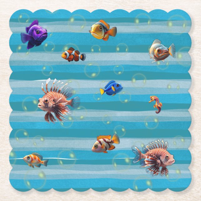 Fish Bowl Paper Coasters (Front)