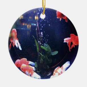 Fish bowl photo ceramic tree decoration