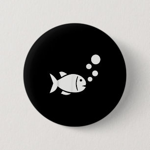 Fish Bubbles  6 Cm Round Badge