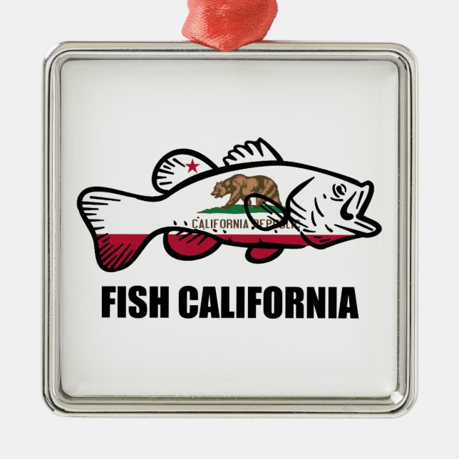 Fish California Bass Metal Tree Decoration (Front)