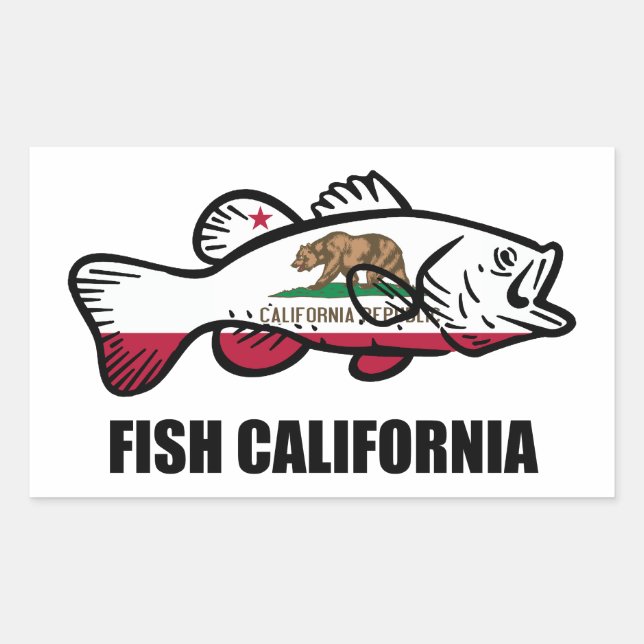 Fish California Bass Rectangular Sticker (Front)