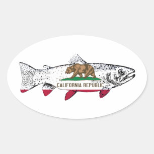 Fish California Trout Oval Sticker