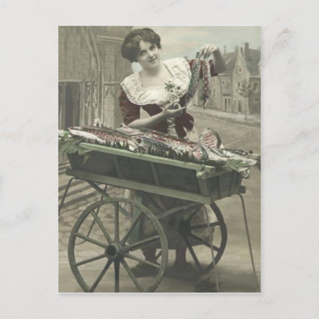 Fish Cart Street Church Poisson d'avril Postcard (Front)