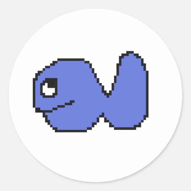 fish cartoon classic round sticker (Front)