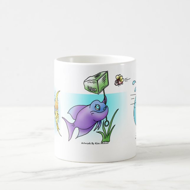 Fish Cartoon Montage 3 Coffee Mug (Center)