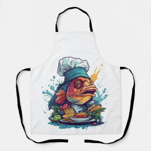 Fish Chef Awesome Wild Animal Lovely Fish Apron