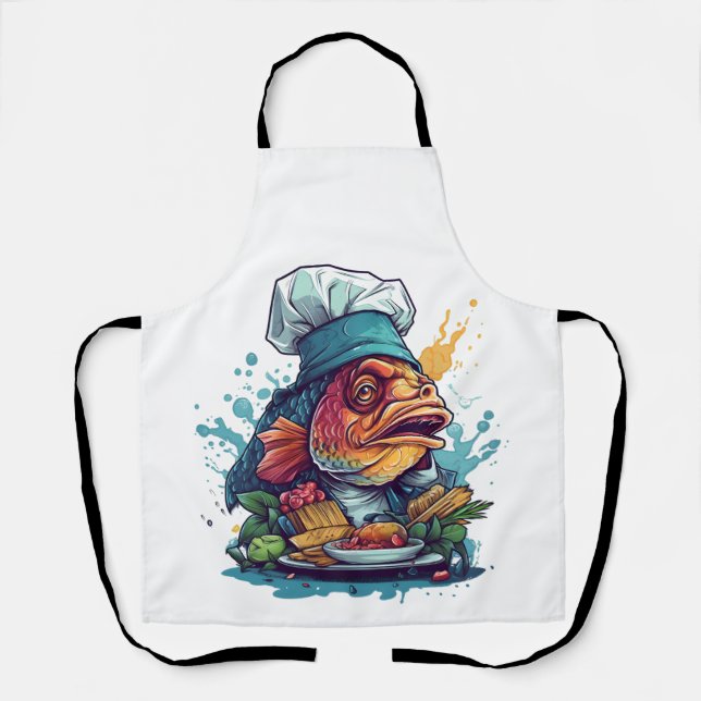 Fish Chef Awesome Wild Animal Lovely Fish Apron (Front)