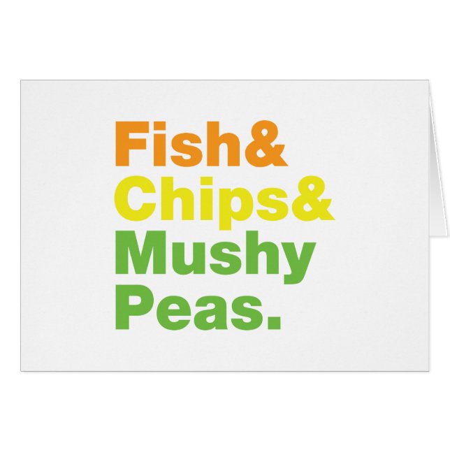 Fish & Chips & Mushy Peas. Card (Front Horizontal)