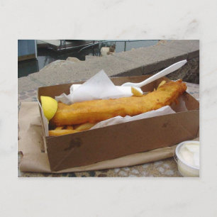 Fish Chips Postcard