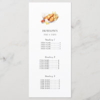 Fish & Chips resturant price list/ Menu Card White