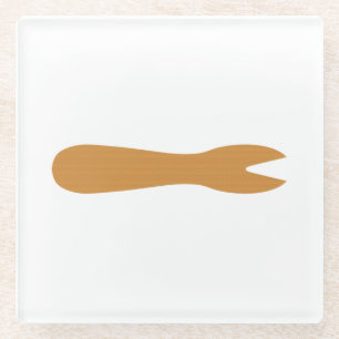 Fish & Chips Shop Wooden Fork Glass Coaster