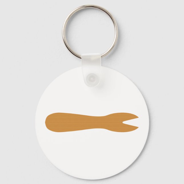 Fish & Chips Shop Wooden Fork Key Ring (Front)