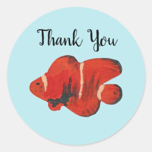 Fish Clownfish Ocean Party Thank You Stickers