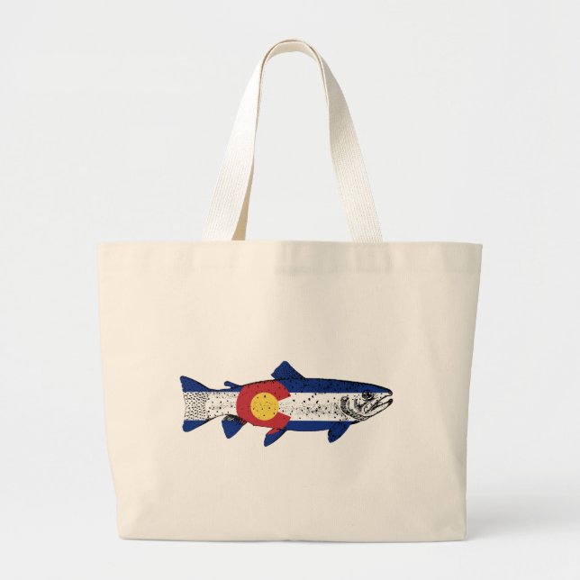 Fish Colorado Large Tote Bag (Front)