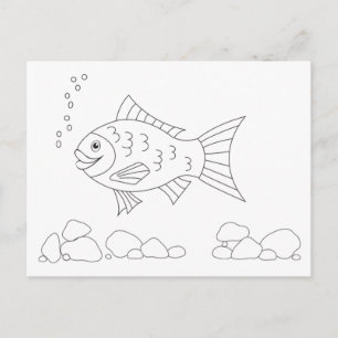 Fish Colour me postcard