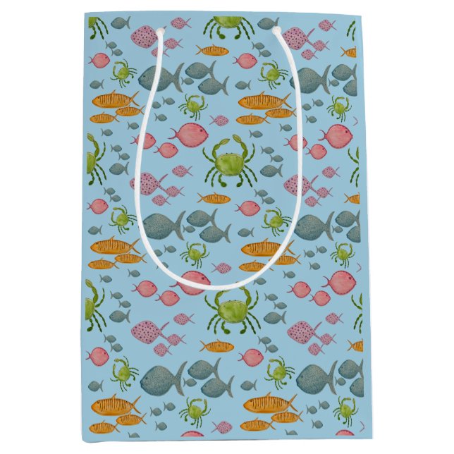 Fish & Crabs  Medium Gift Bag (Front)
