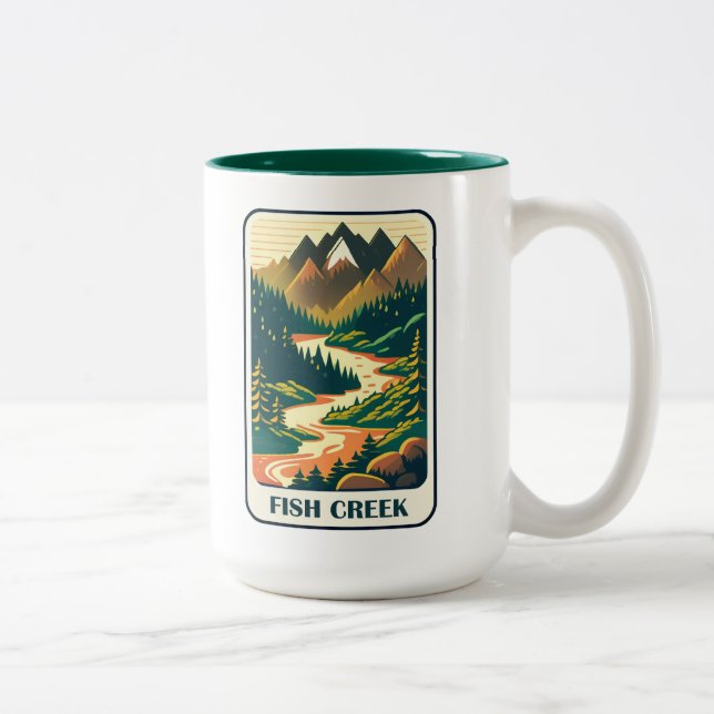 Fish Creek Oregon Colours Two-Tone Coffee Mug (Right)
