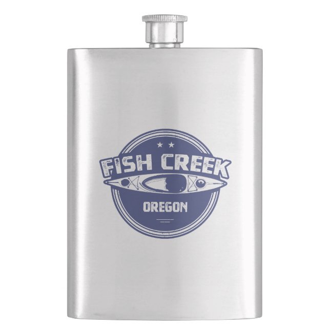 Fish Creek Oregon Kayak Hip Flask (Front)