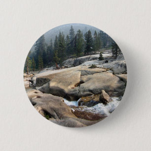 Fish Creek Waterfalls in Cascade Valley - Sierra 6 Cm Round Badge