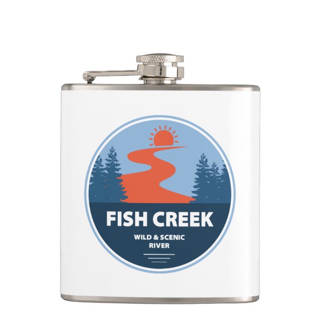 Fish Creek Wild And Scenic River Oregon Hip Flask (Front)