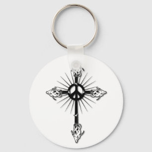 Fish-Cross-Peace Key Ring