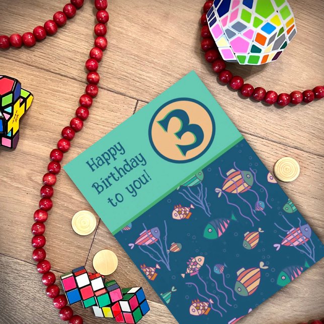 Fish Cute Inspirivity Customised Birthday Card (Creator Uploaded)