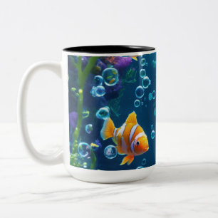 Fish Design Myg Two-Tone Coffee Mug