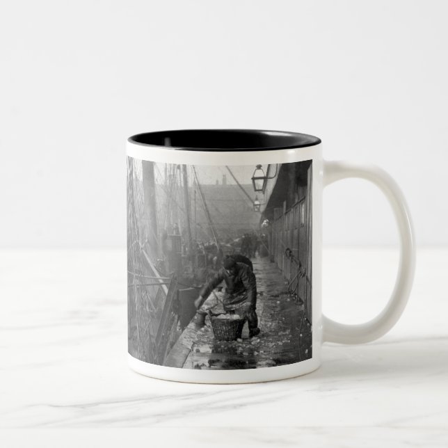 Fish docks, Grimsby, early 20th century Two-Tone Coffee Mug (Right)