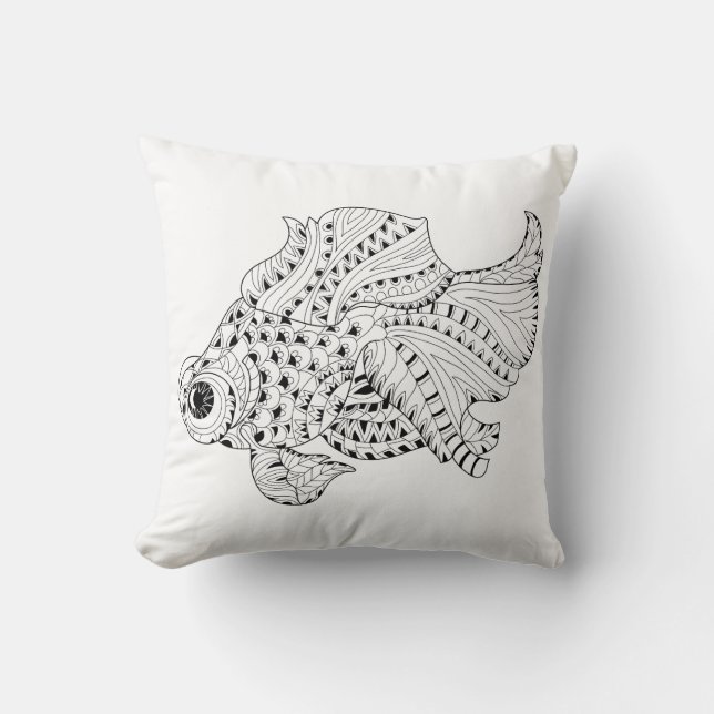 Fish Doodle Cushion (Front)