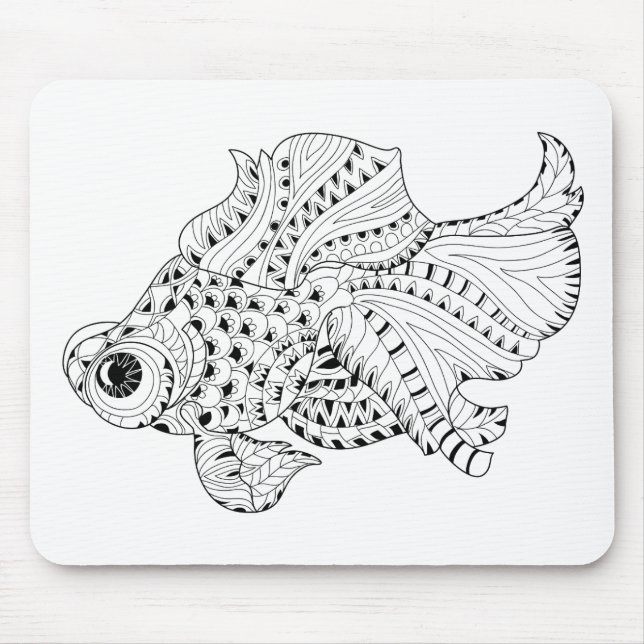 Fish Doodle Mouse Pad (Front)