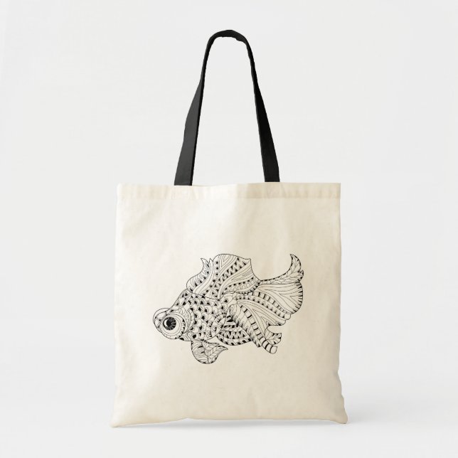 Fish Doodle Tote Bag (Front)