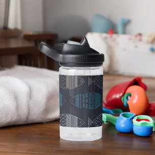 Fish Drawing Pattern Water Bottle