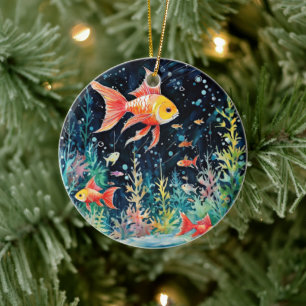 Fish Dreamland, aquarium perfection, Ceramic Tree Decoration