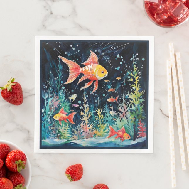 Fish Dreamland, aquarium perfection, Napkin (Insitu)