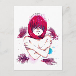 Fish Drowning Postcard