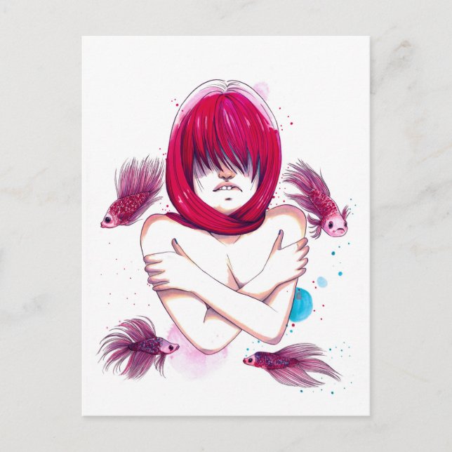 Fish Drowning Postcard (Front)