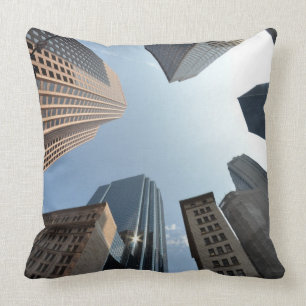 Fish-eye lens of building, Boston, US Cushion