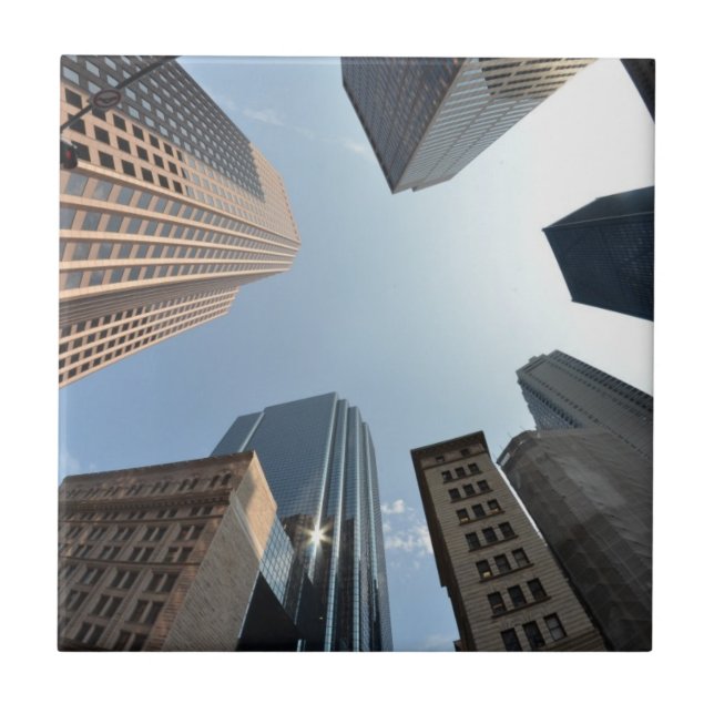 Fish-eye lens of building, Boston, US Tile (Front)