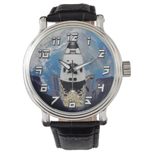 Fish Eye View Space Shuttle Atlantis Earth Orbit Watch