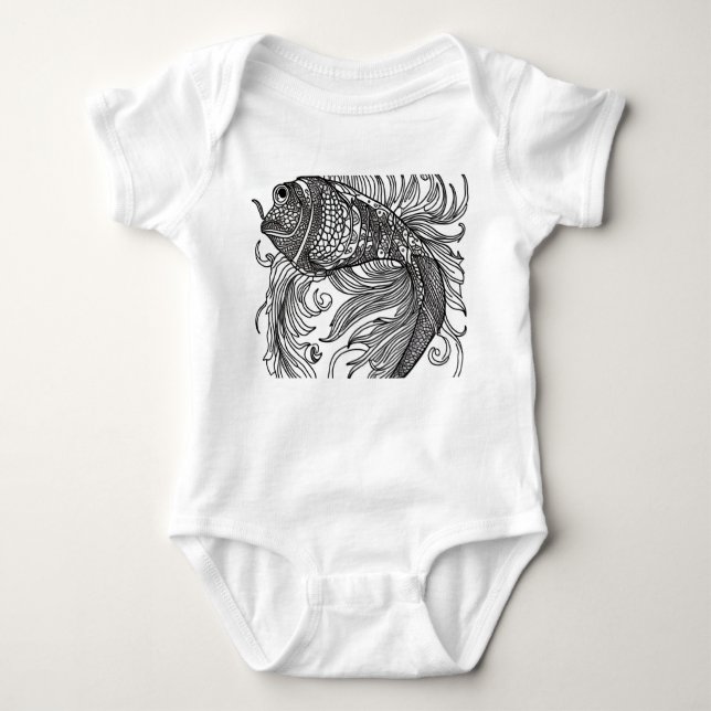 Fish Face Baby Bodysuit (Front)